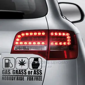 Reflective Sticker GAS GRASS OR ASS Nobody Rides For Free C