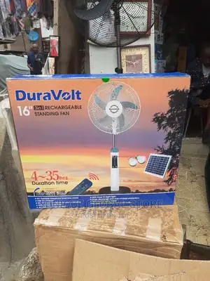 Duravolt 16 Inches Rechargeable Fan With Solar Panel