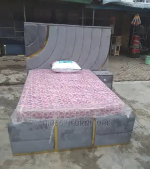 Quality 4.5by6 Upholstery Padded Bed Frame With One Bed Side