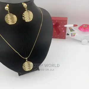 Gold Replica Design Earrings, Pendant and Chain