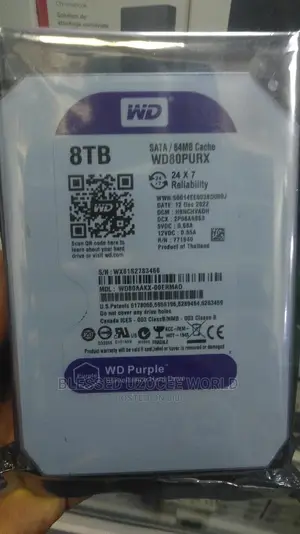 8tb Wd Purple Surveillance HDD Hard Drive for Cctv, Dvr, NVR