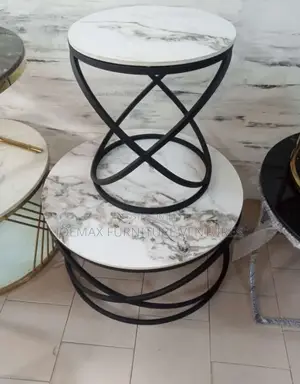 Turkish Marble Center Table With Two Side Stools