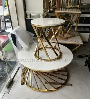 Turkey Center Table Set With Two Side Stools.