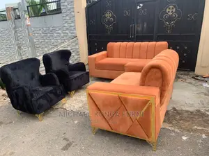 Luxury 7 Seater Living Room Fabric Made Royal Sofa Chair.