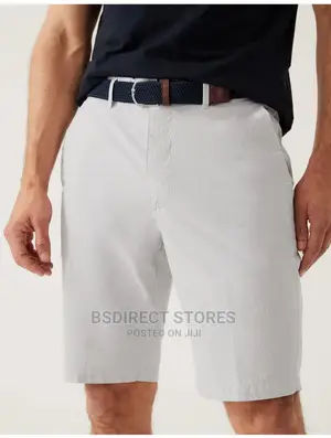 Marks And Spencer Natural 38in Striped Belted Stretch Chino
