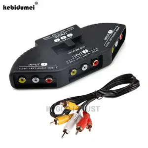 High Quality 3 Ports Black Selector Video Game Switch Cable