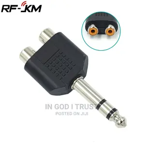 6.35mm Male to 2 RCA Stereo Headphone Jack Adapter