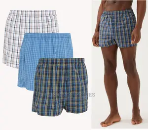 Marks And Spencer Multi 3PK Pure Cotton Checked Woven Boxers