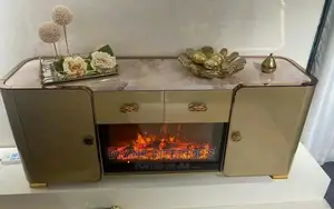 Modern Television Stand With Fire Flamed Lights