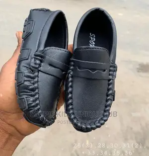 Kids Boys Children Loafers - Black Shoe