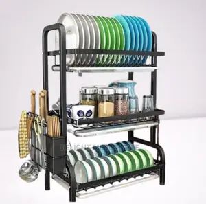 3 Tiers Layer Dish Rack With Drainer