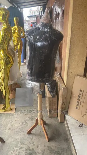 Male Dressform With Wooden Leg and Shoe Display