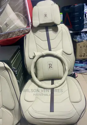 Cream Color R Power Car Seat Cover