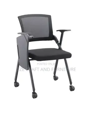 Swivel Folding Training Chair With Writing Pad, Cup Holder
