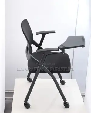 Swivel Folding Training Chair With Writing Pad, Cup Holder