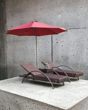 Quality Rattan Pool Bed With Side Stool