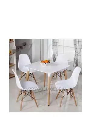 Top Quality Stylish Dining Table and 4 Chair Set (White)