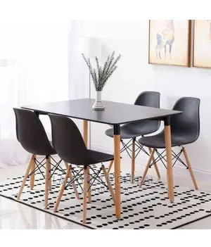 Top Quality Square Dining Table + 4 Plastic Chairs