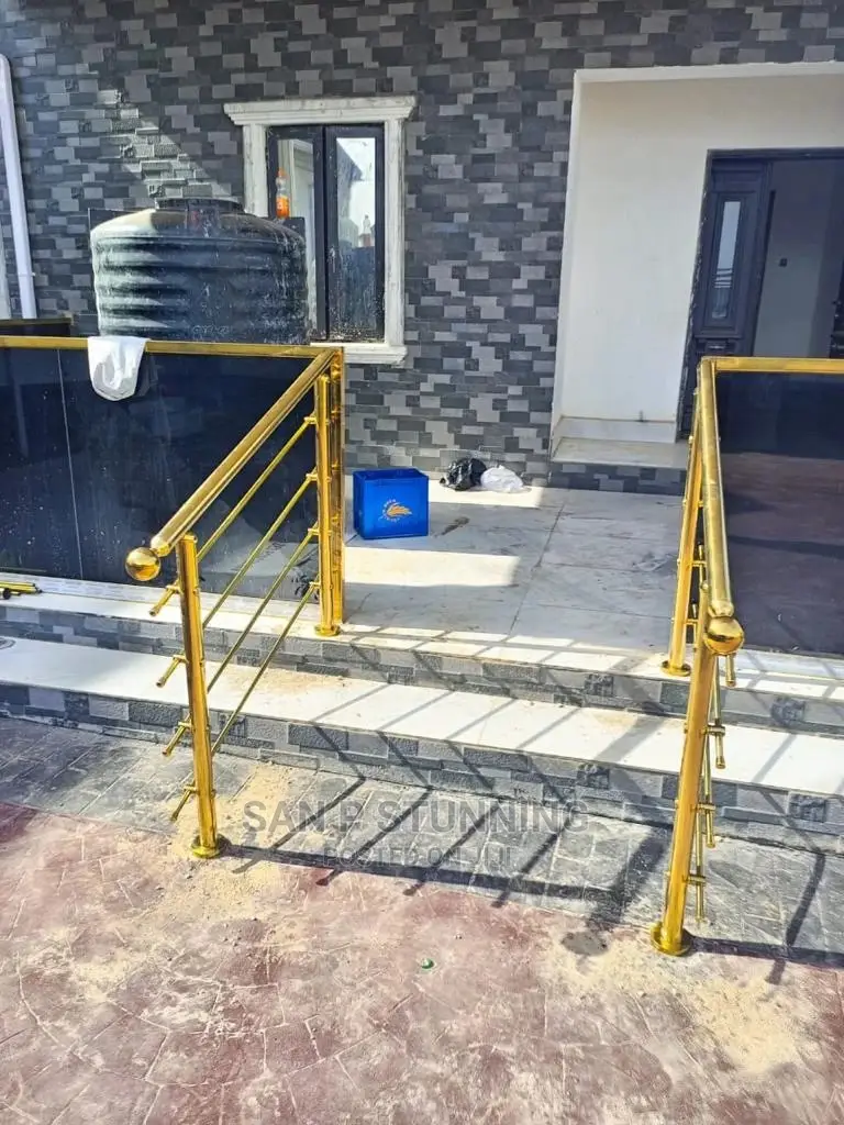 Gold Railing With Classic Lining Designs