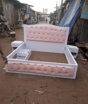 6ft by 6ft Padded Bedframe Peach Color
