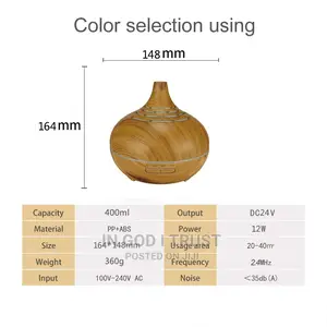 400ml Electric Aromatherapy Diffusers7 Color Soothing Light