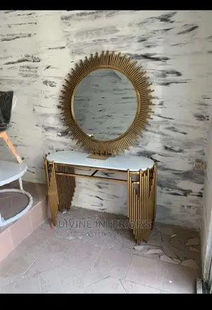 Gold Marble Mirror Console