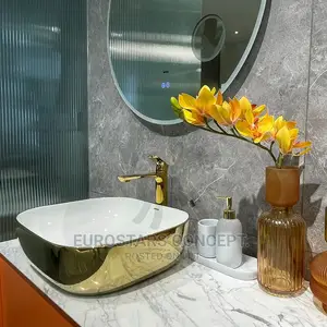 Gold an White Ceramic Wash Hand Basin
