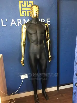 Matt Black and Gold Male Spider Face Display Mannequin
