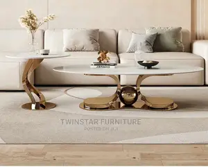 New Modern Luxury Marble Top Centre Table With Side 1 Stool