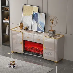 Television Stand With Fire Flamed Lights