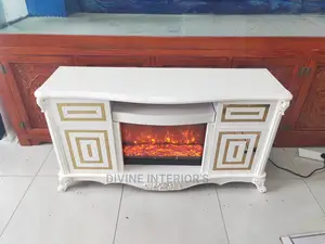 Television Console With Fire Flamed Lights
