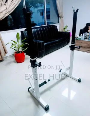 Portable Squat Rack Black and White