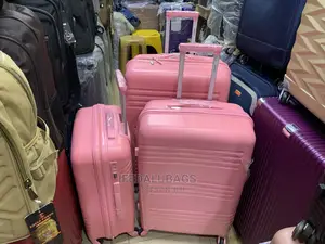 Set of Quality Pink Unbreakable Plastic Traveling Luggage