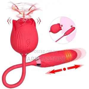 Rose Toy Dildo Thrusting Vibrator Clitoris Sucker Stimulator