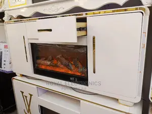 Brand New Pure White Modern Firedisplay Tv Stand