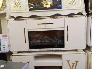 Premium Quality Pure White Modern Firedisplay Tv Stand