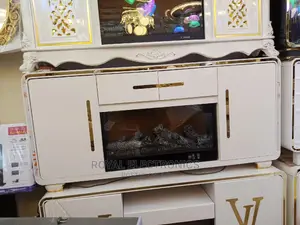 High Quality Pure White Modern Firedisplay Tv Stand