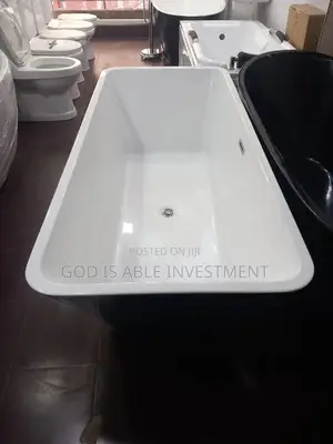 White Black Acrylic Bathtub
