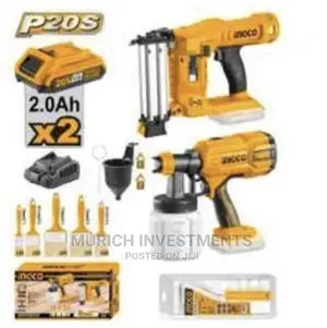 2PCS Combo Kit Set 20V Cordless Paint Spray Gun Brad Nailer