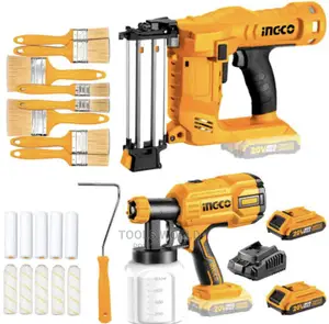 2PCS Combo Kit Set 20V Cordless Paint Spray Gun Brad Nailer