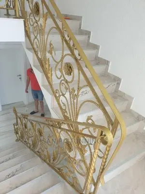 Golden Rot Iron Design Rail for Staircase