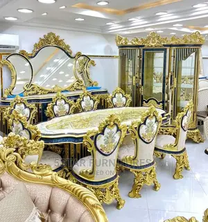 Luxury 7 Seater Living Room Fabric Royal Sofa Chair.