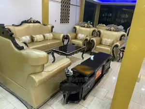 Luxury 7 Seater Living Room Fabric Royal Sofa Chair.