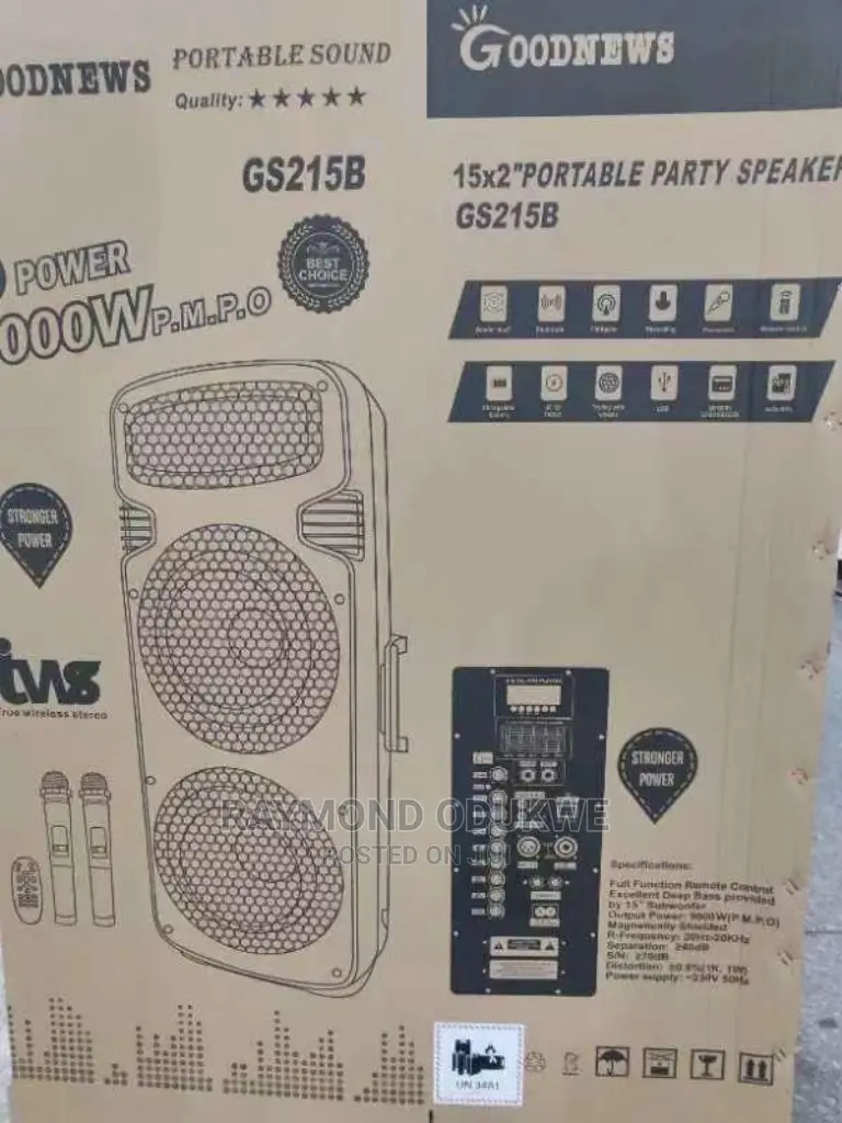 Double 15" Inches Rechargeable Wireless PA System