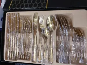 Gold Plated Stainless Steel Spoon and Forks 24pies