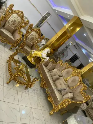 Quality 7 Seater Living Room Fabric Royal Sofa Chair.