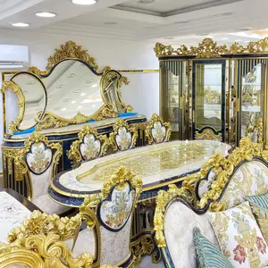 Luxury 8 Seater Marble Top Dining Table Set.