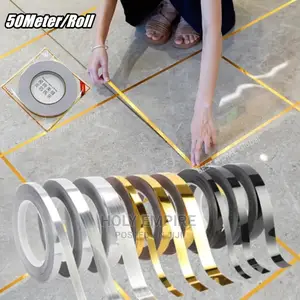 2m Tile Gap Tape Floor Wall Sticker Gold Black Seam Sealant
