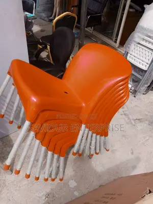 Armless Iron Leg Plastic Chair