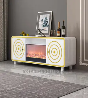 TV Console With Fire Plate